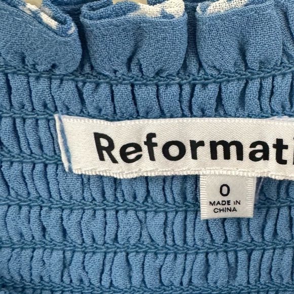 Reformation Elle Blue Floral Mini Dress - Picture 4 of 8